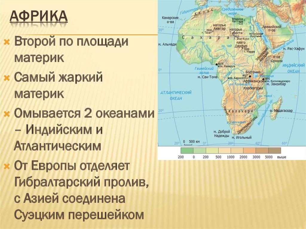 Нагорья африки 7 класс география. Географические объекты Африки. Физико географическое положение Африки.