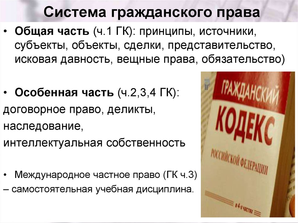 Общее гражданское право. Система гражданского права. Общая часть гражданского права. Общая и особенная часть гражданского права. Система гражданского права особенная часть.