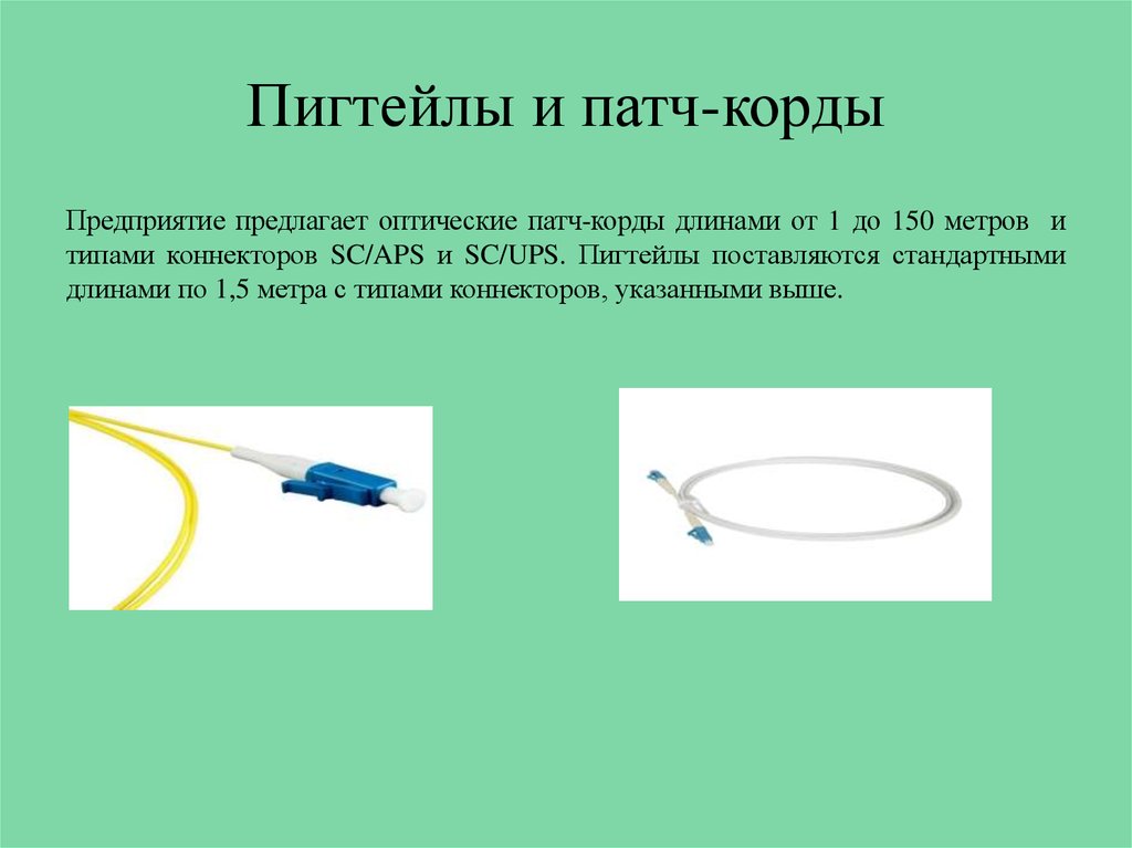 Категории патч кордов