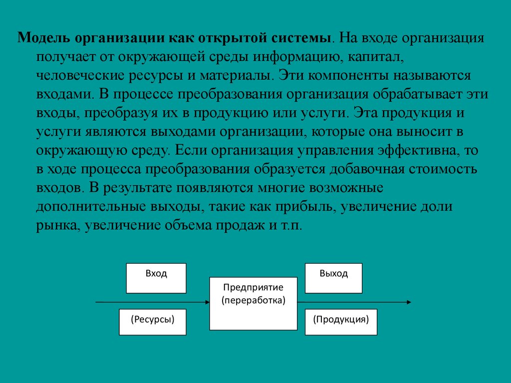 Компания входит в число. Модель компании как открытой системы. Как формируется добавочная стоимость брендов.