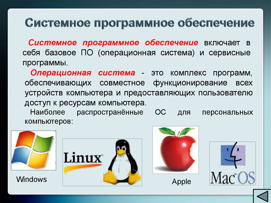 Программное обеспечение компьютеров презентация