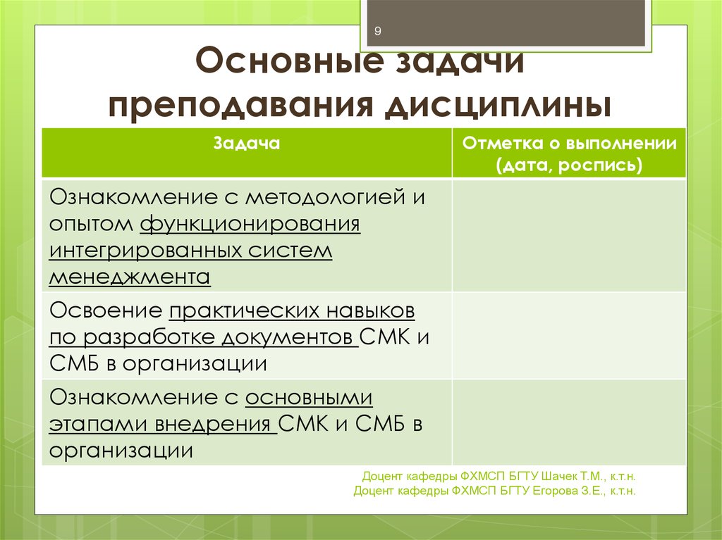 Дисциплины преподавание