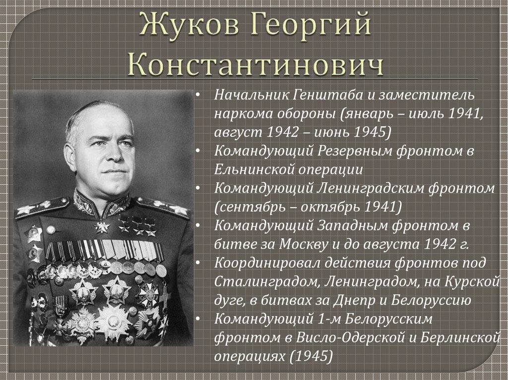 Исторические личности великой отечественной войны. Жуков генерал Великой Отечественной войны.