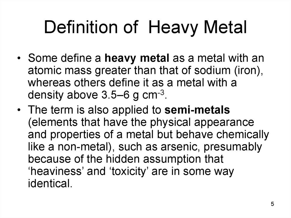 Definition of Heavy Metal