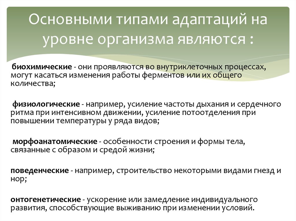 Группы экологической адаптации