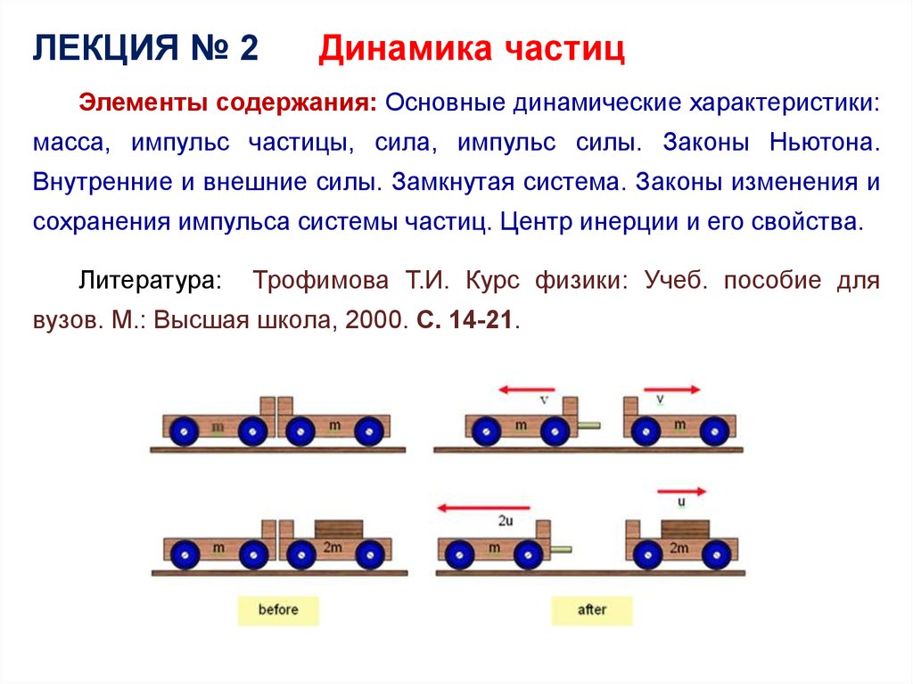 Замкнутая сила. Динамика системы частиц.