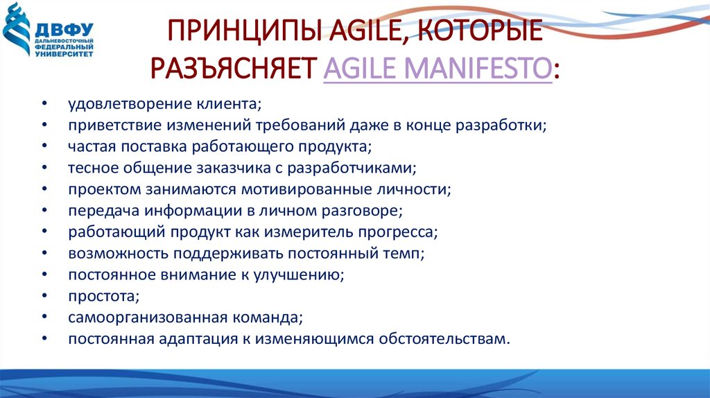 Что из перечисленного отражает основные принципы гибких методик управления проектом