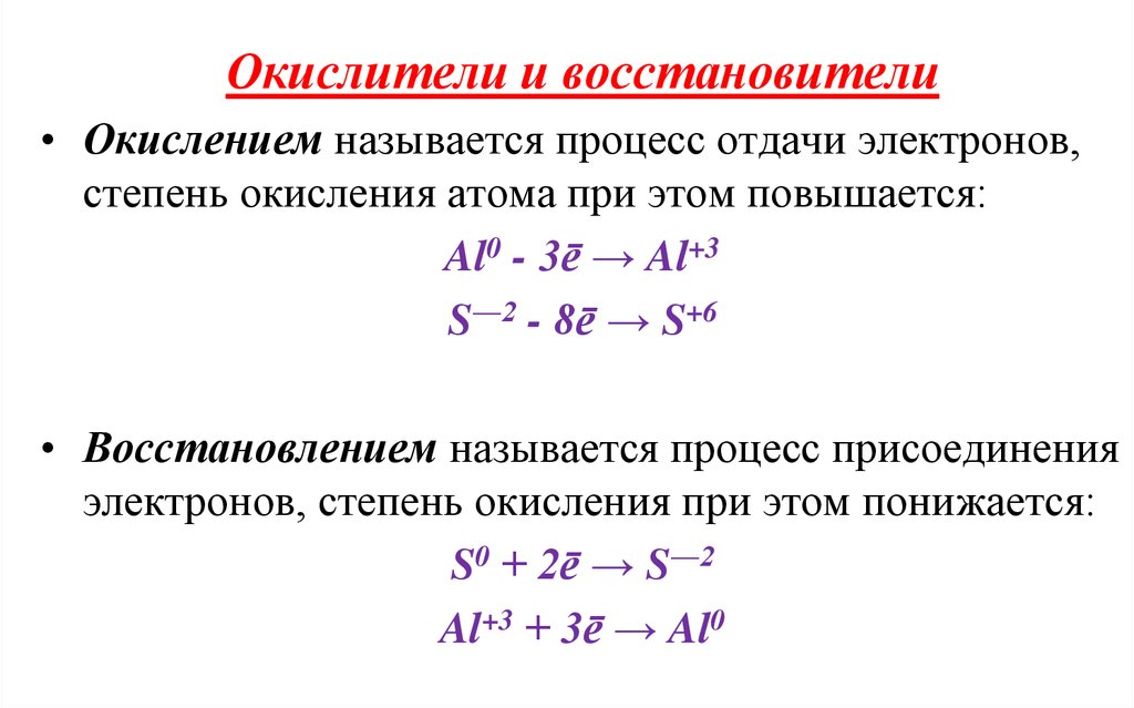 Презентация окислители и восстановители