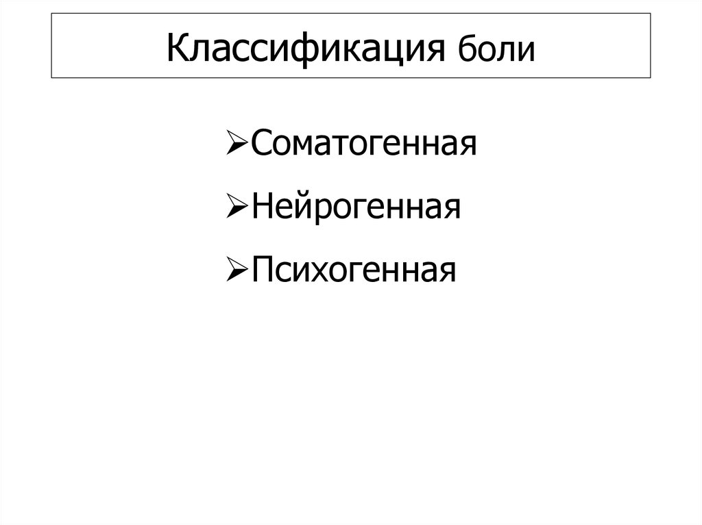 Классификация боли