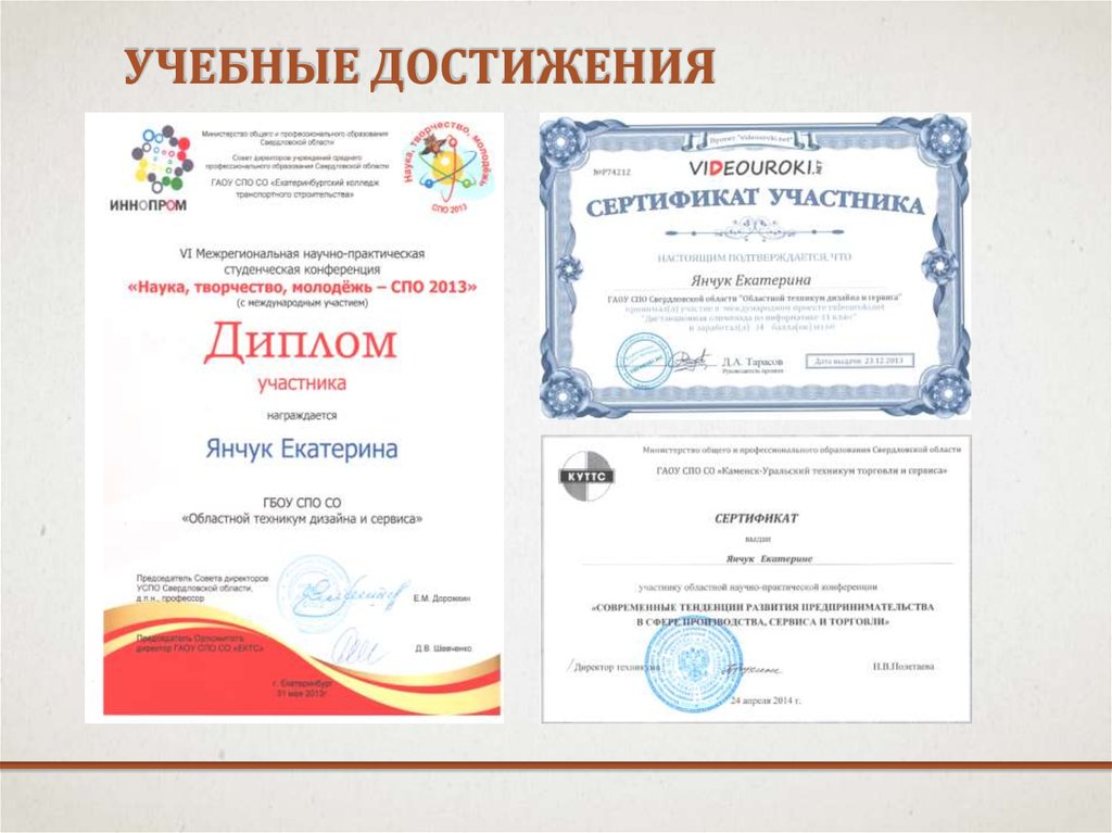 Учебные достижения