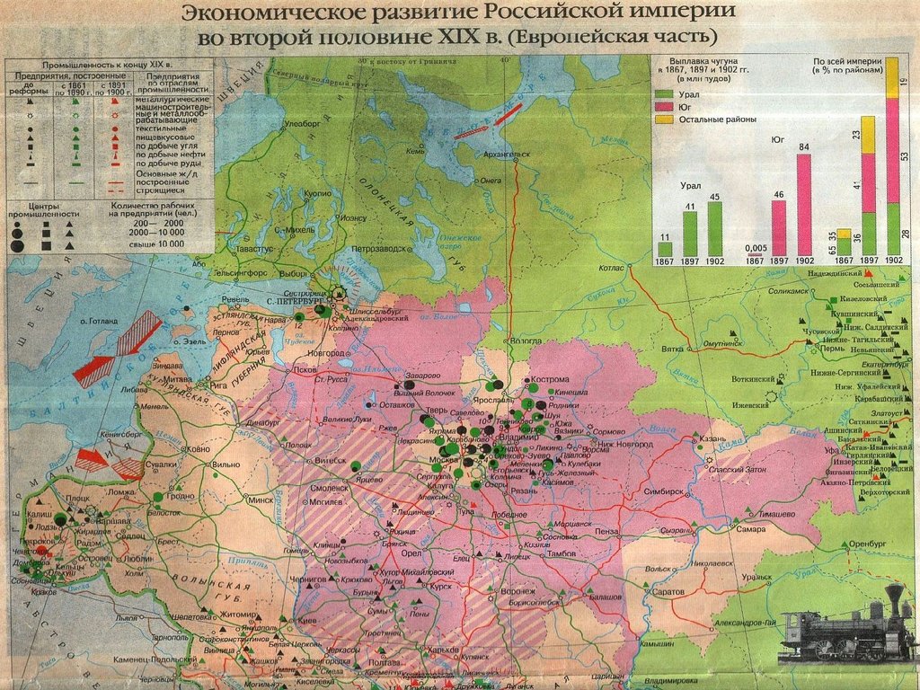 Карта россии конца 19 века