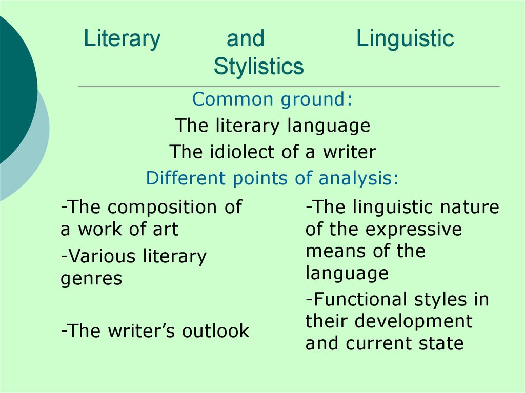 Stylistics Of The English Language 2 The Types Of Stylistics Online 