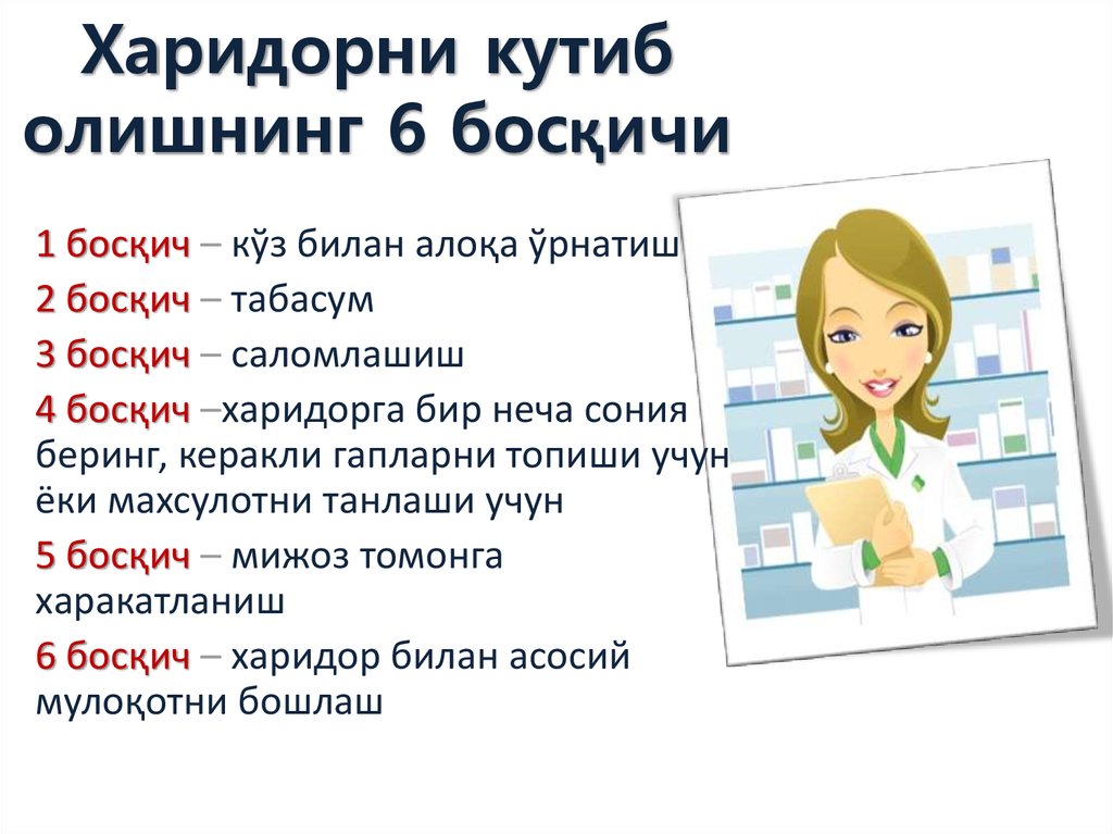 Харидорни кутиб олишнинг 6 босқичи