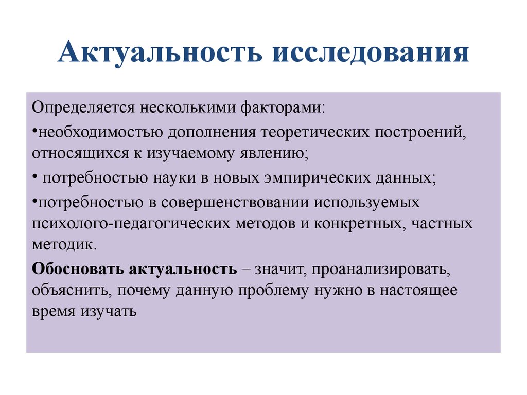 Актуальность исследовательских проектов