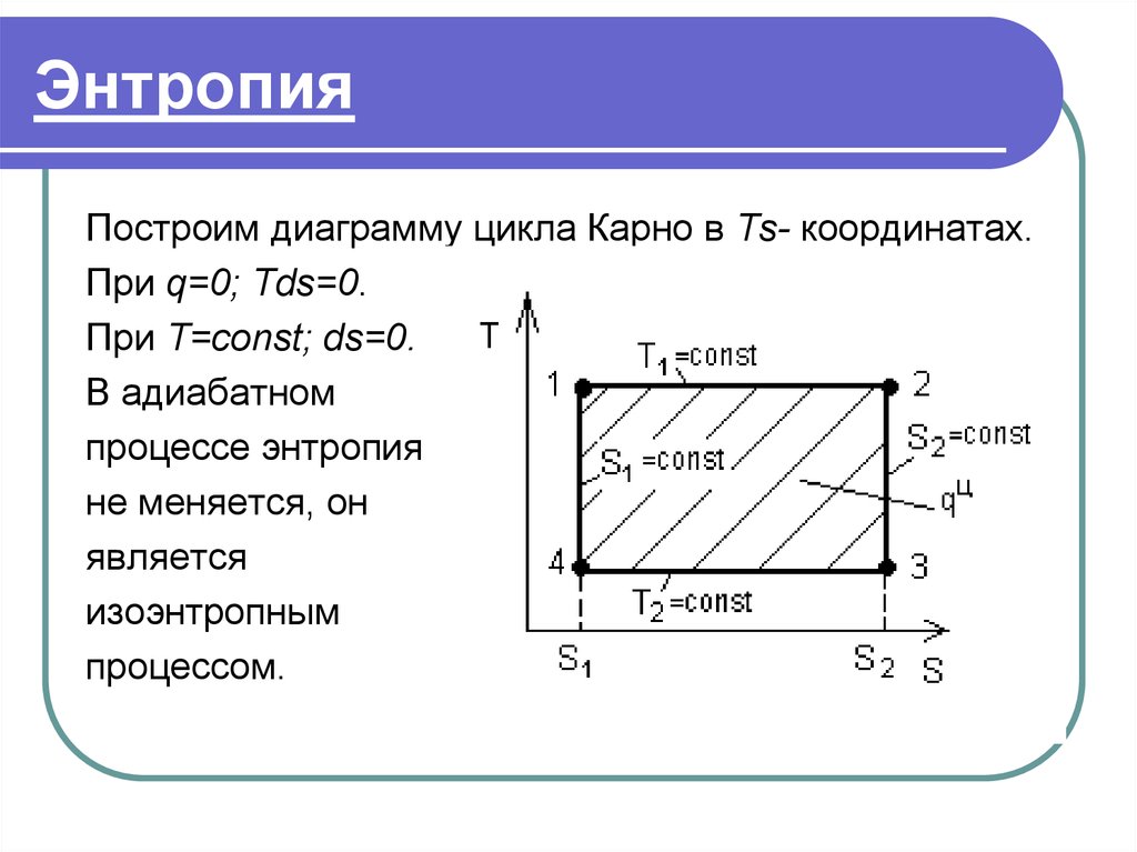 На рисунке изображен цикл карно в координатах t s