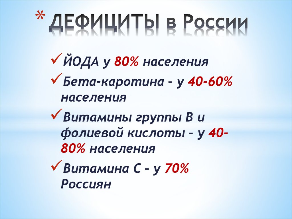 ДЕФИЦИТЫ в России