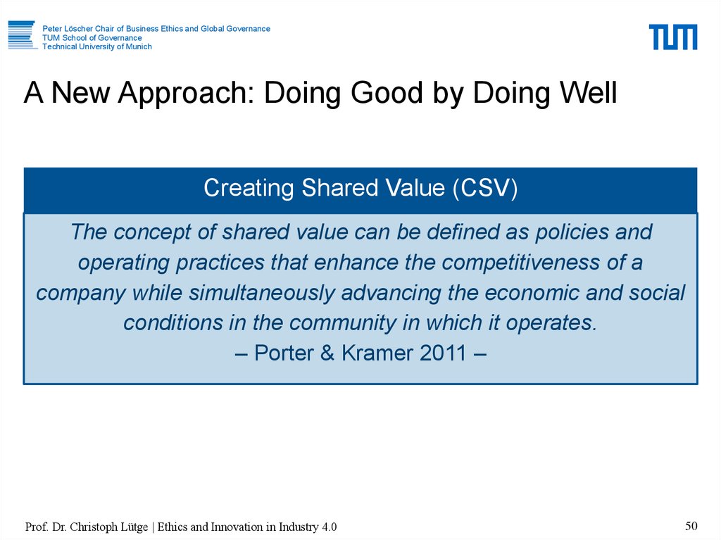A New Approach: Doing Good by Doing Well