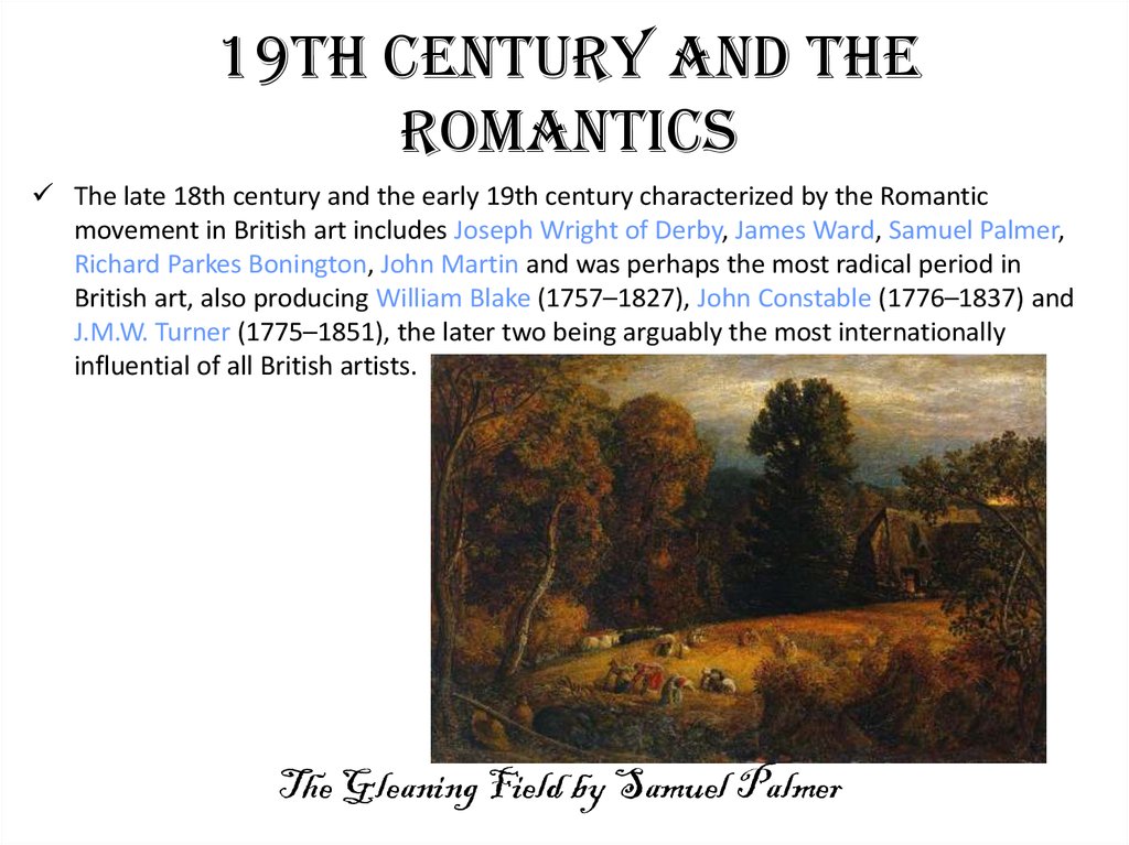 19th century and the Romantics