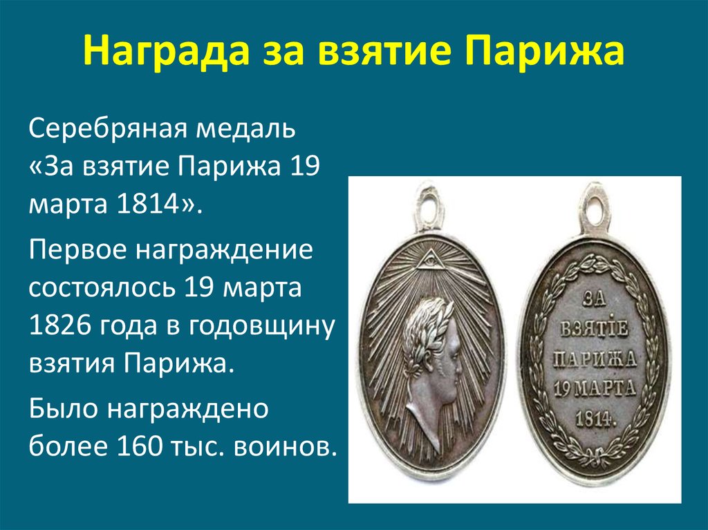 Медаль 1814.