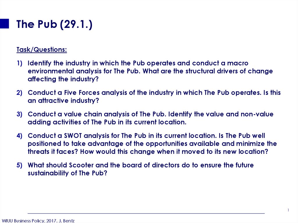 Pub presentation