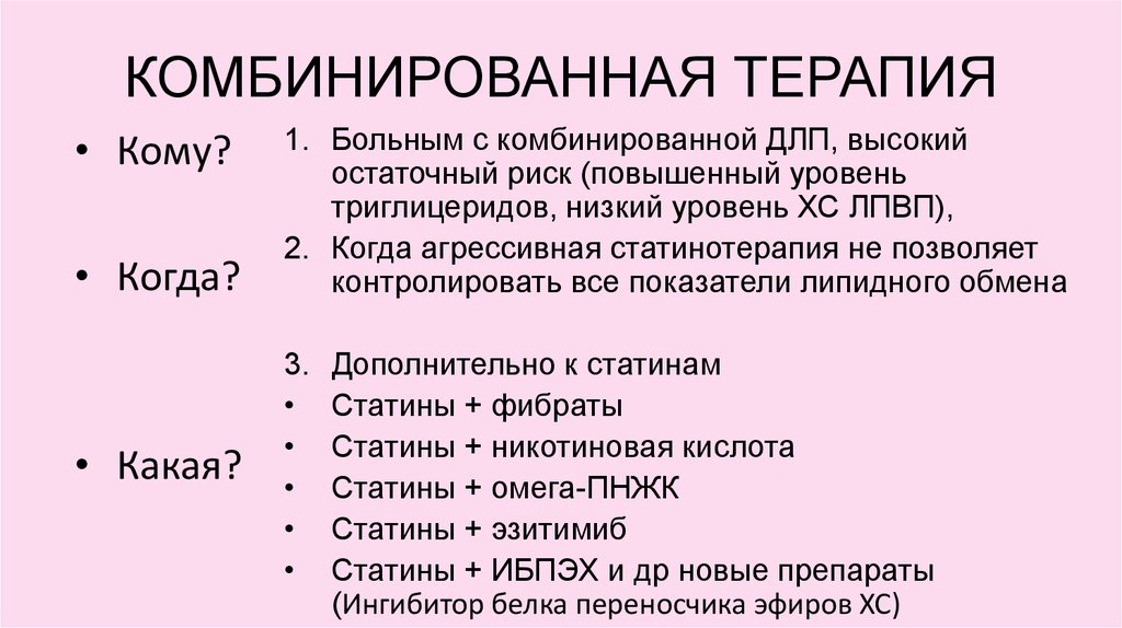 Комбинированная терапия. Статин никотиновая кислота. Рекомендации FDA по витамину д. Какие препараты поднимают ЛПВП. Статины Тип ДЛП.