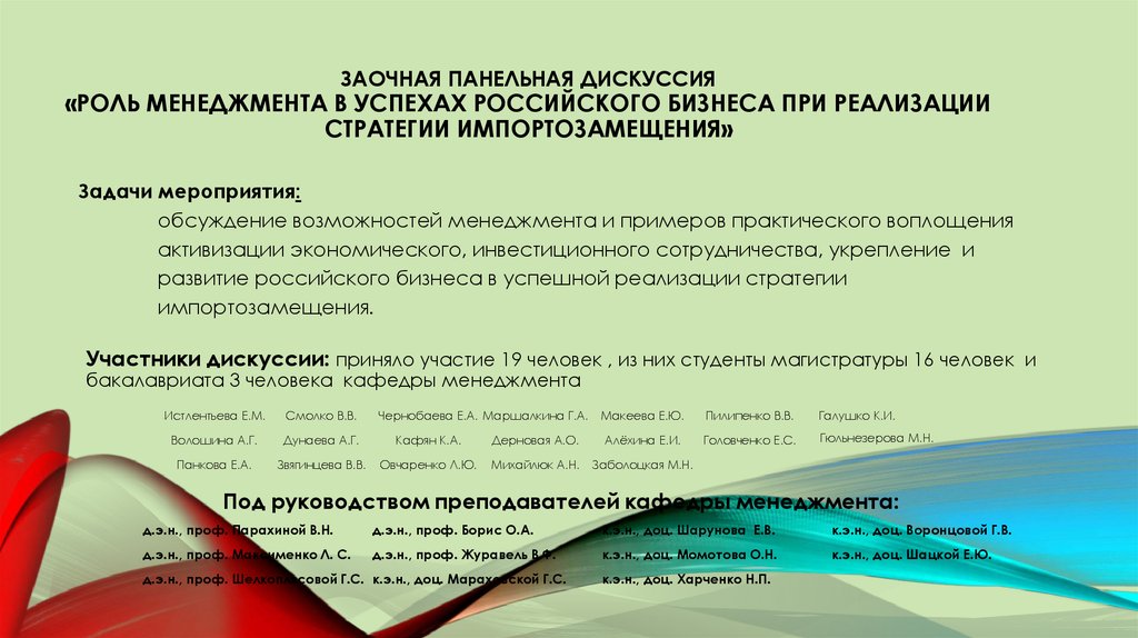 Роль менеджмента в бизнесе. Роль импортозамещения. Стратегия импортозамещения. Роль менеджмента в решении экономических проблем. Задачи арт-менеджера пример.