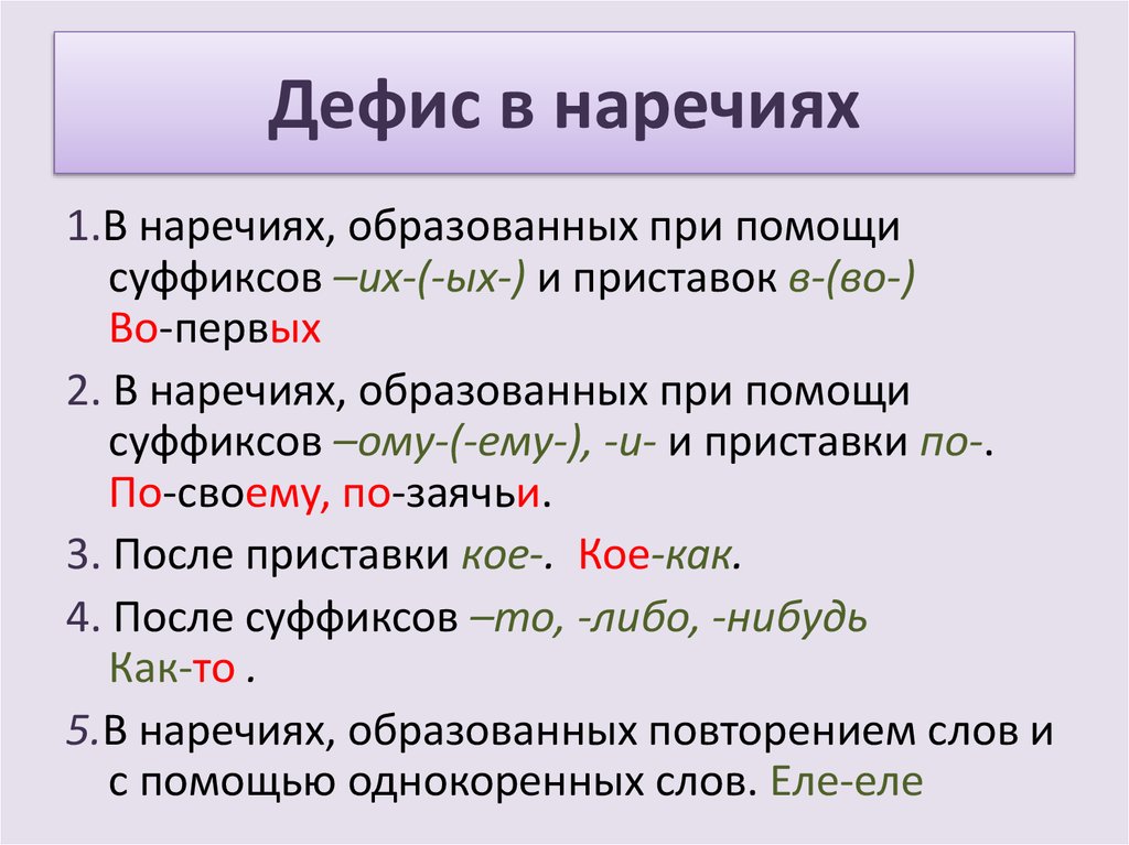 Дефисное написание наречий картинки