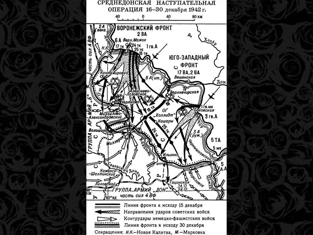 19 ноября 1942 конец 1943. Карта Среднедонская операция 1942 год. 19 Ноября 1942 декабрь 1943. Второй период войны - 19 ноября 1942г. - Конец 1943г..
