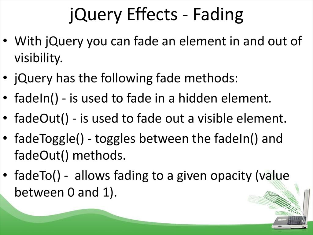 jQuery Effects - Fading