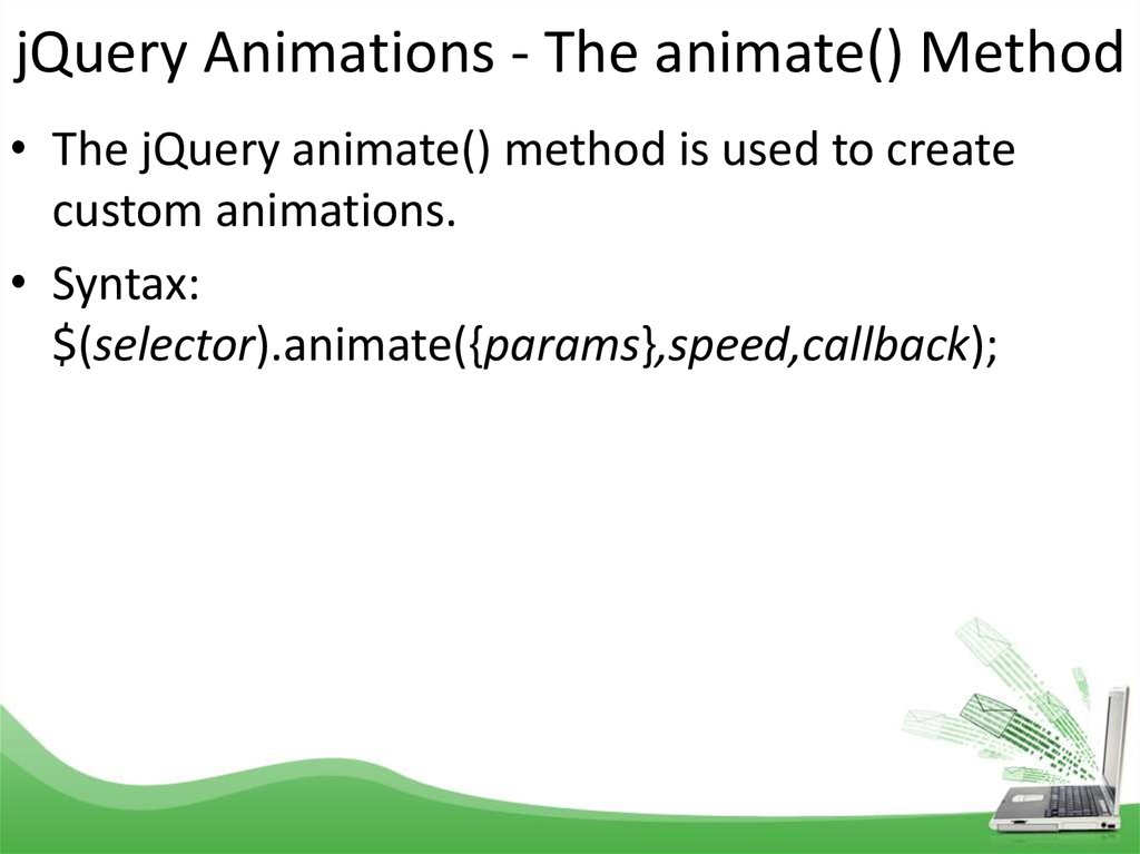jQuery Animations - The animate() Method