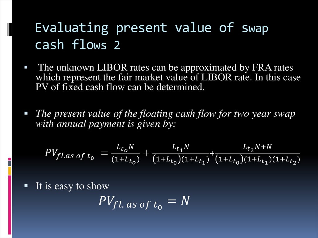 Evaluating present value of swap cash flows 2