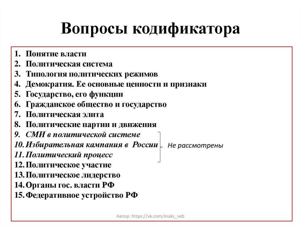 План по теме политическое лидерство как институт политической системы