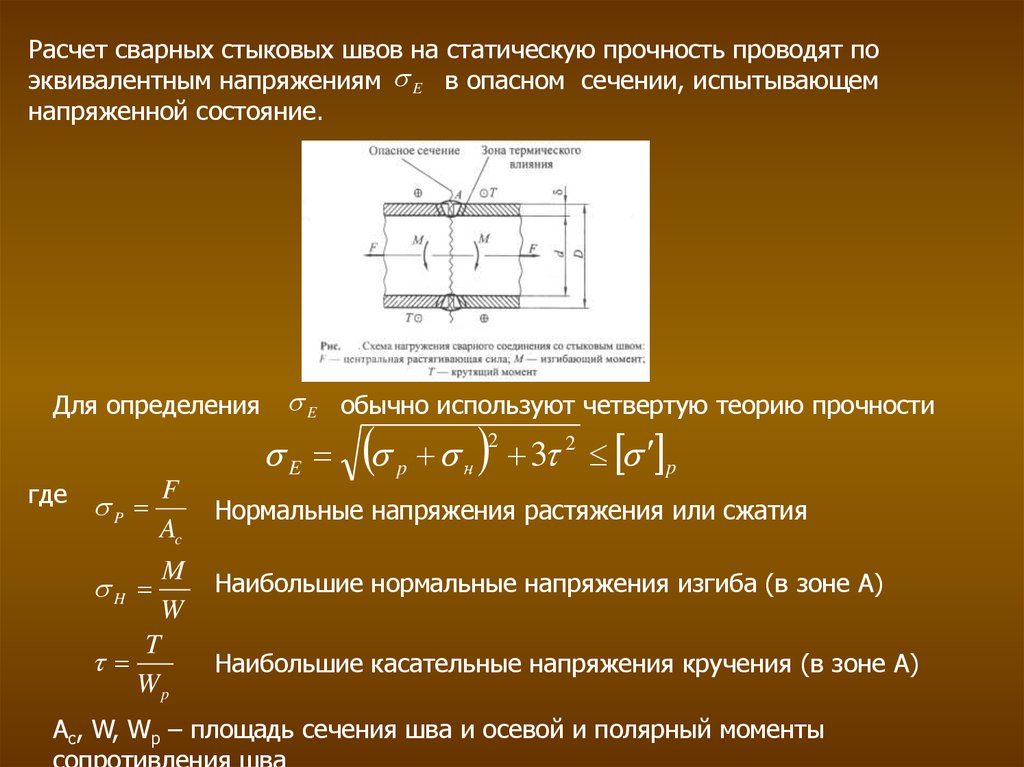 Изгиб зон. Формула прочности сварного шва. Расчет прочности стыковых сварных швов. Касательные напряжения сварного шва. Расчет стыкового сварного шва.