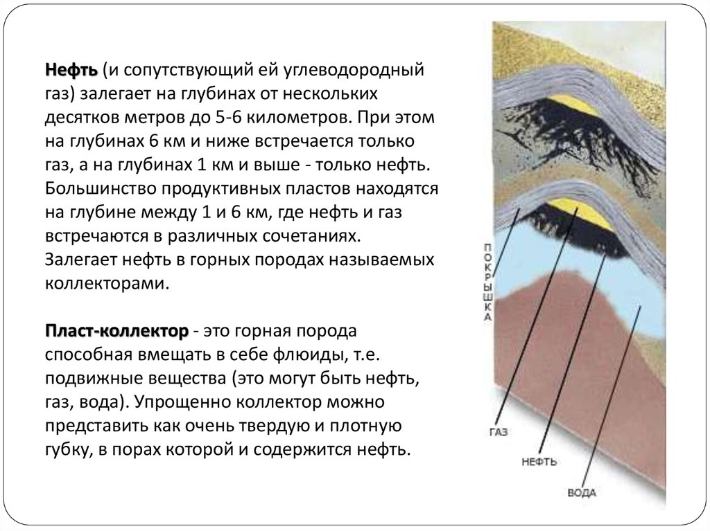 На какой глубине нефть