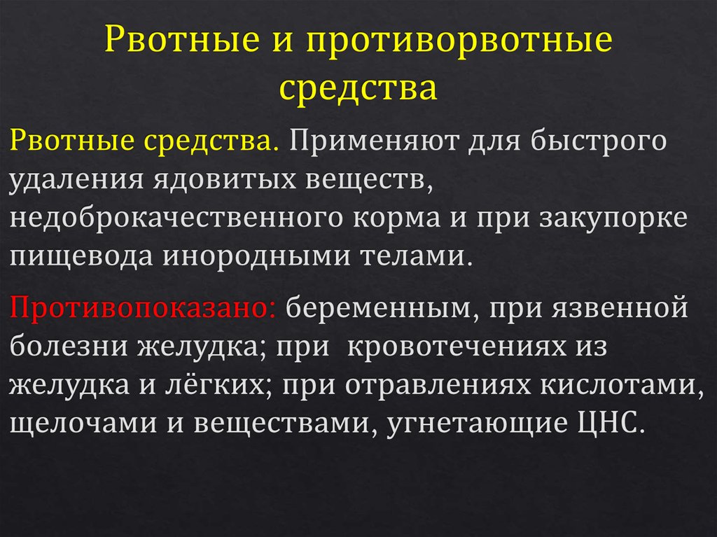 Противорвотные при отравлении