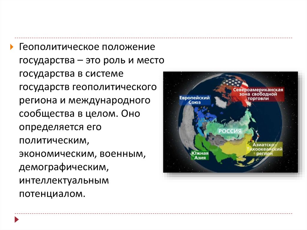 Актуальное геополитическое положение российской федерации ее роль