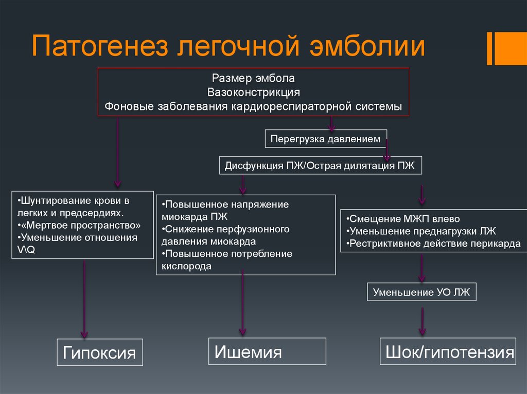 Состав эмболов блок схема