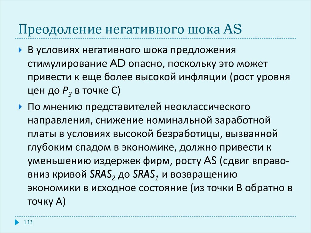 Отрицательный шок. Негативный ШОК предложения. Негативный ШОК совокупного предложения. Преодоление отрицательного спроса. Шоки в экономике.