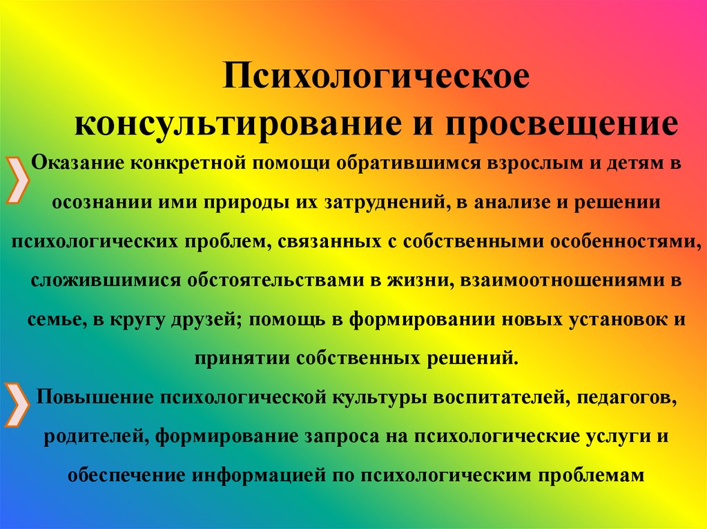 Конкретная помощь. Психологическое консультирование и Просвещение. Психологическое Просвещение детей. Проблемы психолого-педагогического консультирования. Психологическое Просвещение фото.