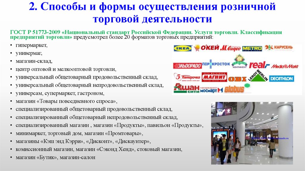 Розничная торговля осуществляемая через