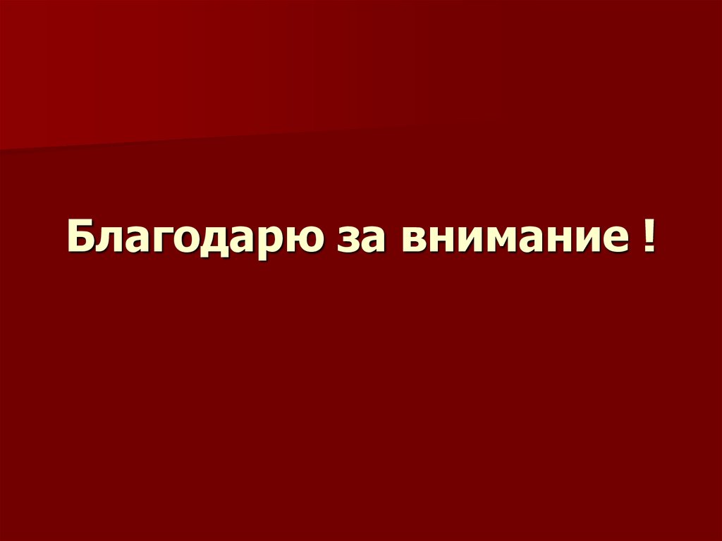 Благодарю за внимание !