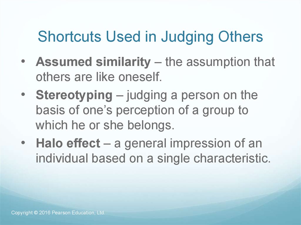 Shortcuts Used in Judging Others