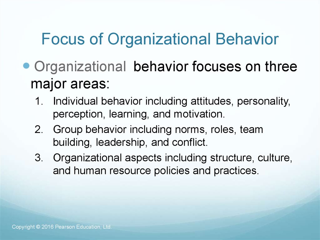 Focus of Organizational Behavior
