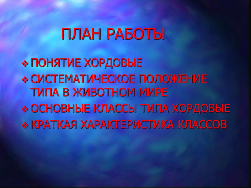 ПЛАН РАБОТЫ