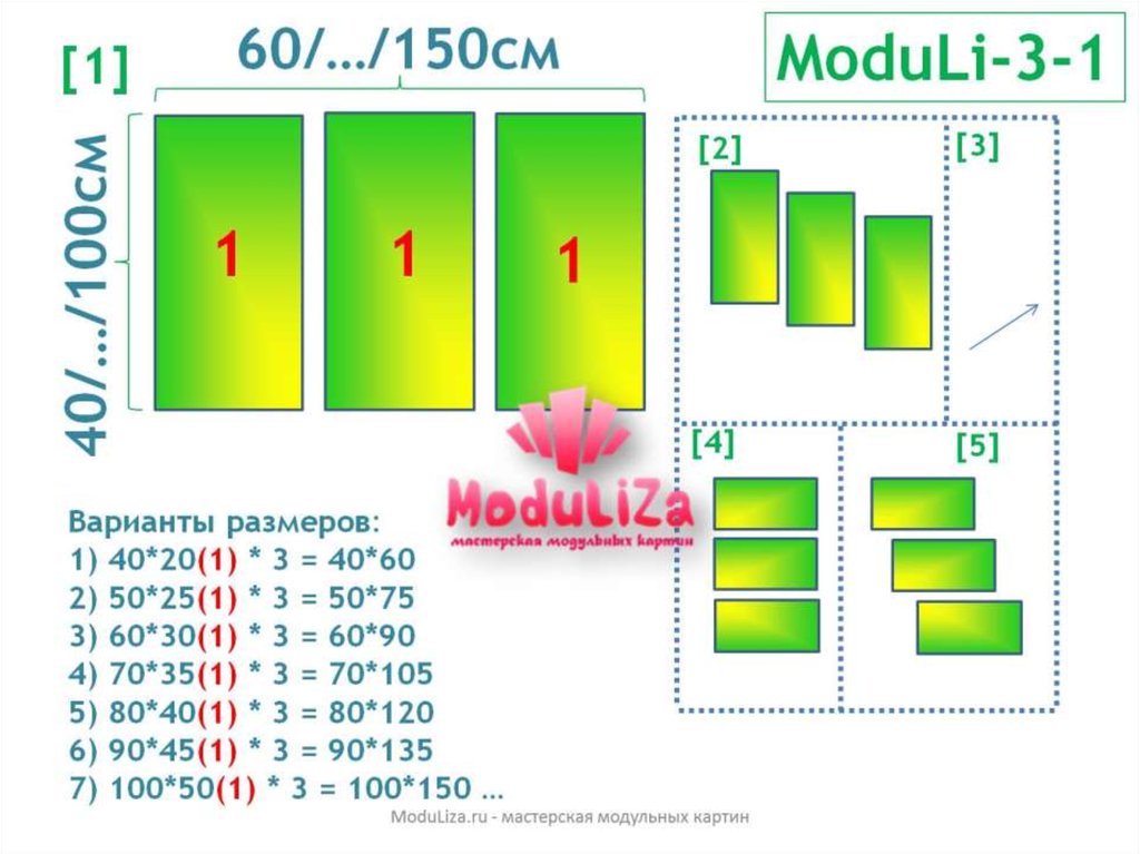 Размеры варианты