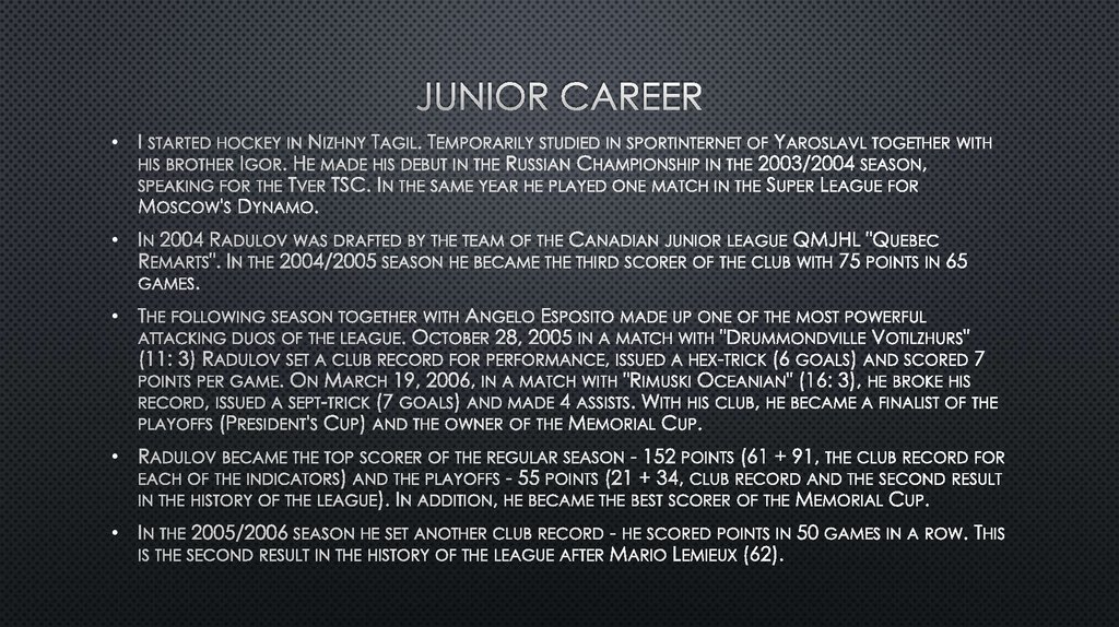 Junior career