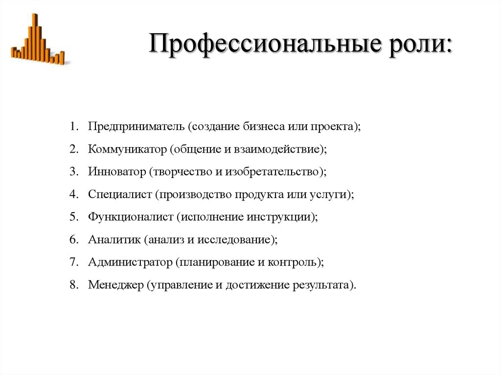 Перечисли профессиональные. Профессиональные роли. Профессиональные социальные роли. Социально-профессиональная роль. Роль профессиональной социальной работы.