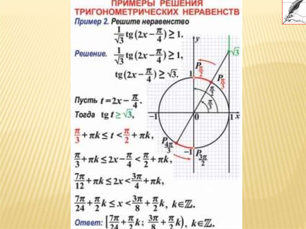 Решение простейших тригонометрических неравенств презентация