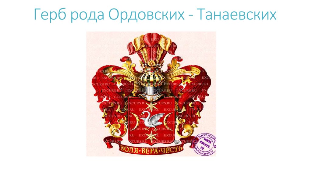 Герб рода Ордовских - Танаевских  