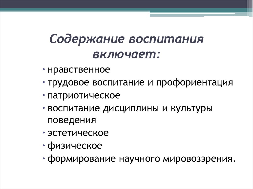 Содержание воспитания презентация